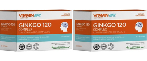 Ginkgo 120 Complex 60 Capsulas X2 Unidades Vitamin Way