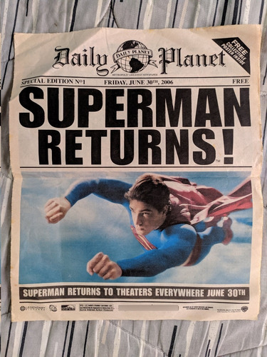 Superman Returns! Periódico Daily Planet Edición Limitada 