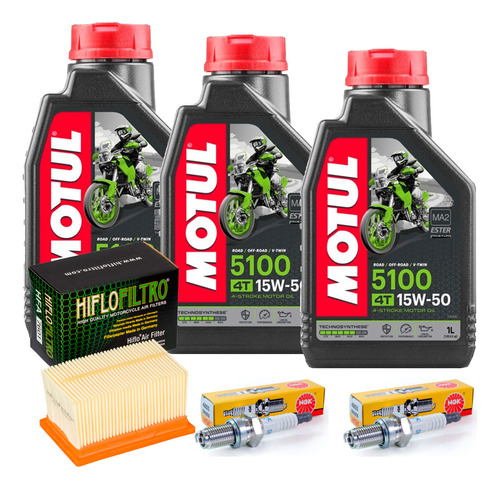 Kit 3 Óleo Motul 5100 15w50, Velas, Filtro De Ar Bmw G650gs