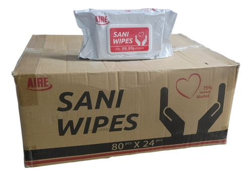 Toallitas Desinfectantes Sani Wipes Alcohol Caja Con 24 Paq