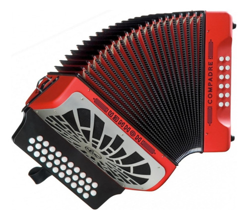 Acordeon Hohner Compadre Sol Rojo Con Funda Y Correas Msi