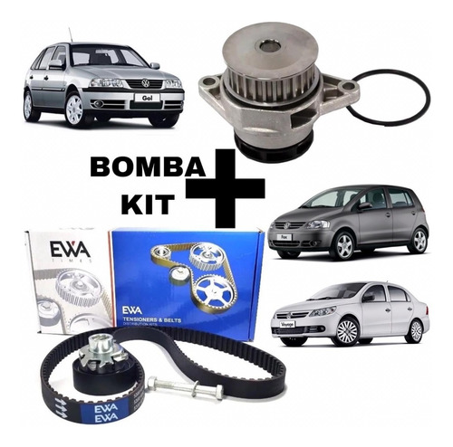 Kit Distribucion Volkswagen Voyage/gol/fox 1.6 8v  + Bomba 
