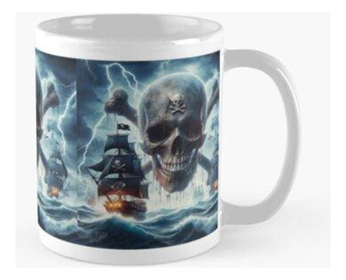 Taza X4 Luchando Contra Los Piratas En El Mar Caribe. Número