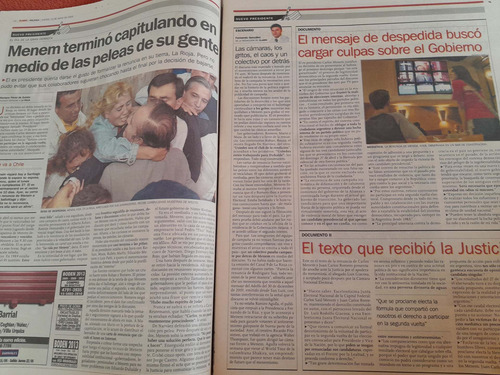 Diario Clarin Menem Kirchner Mercedes Sosa 15 05 2003 (Usado)