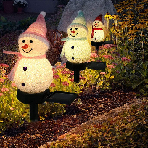 Luces Solares Navideñas Con Forma De Muñeco De Nieve Led Ali