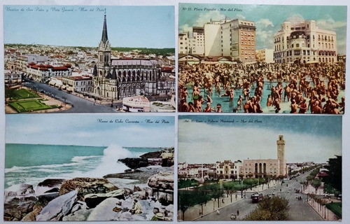 17 Postales De Mar Del Plata Entre Los Años 1920 A 1950.