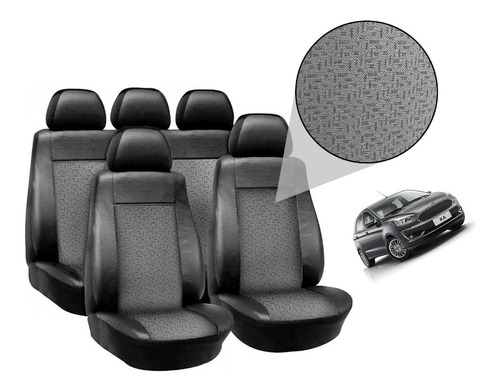 Juego Fundas Cubre Asientos P/ Ford Ka C/ Jackard Premium