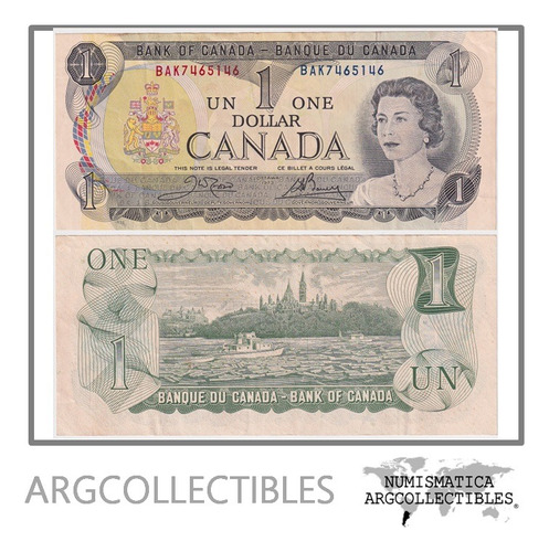 Canada Billete 1 Dolar 1973 P-85c Xf