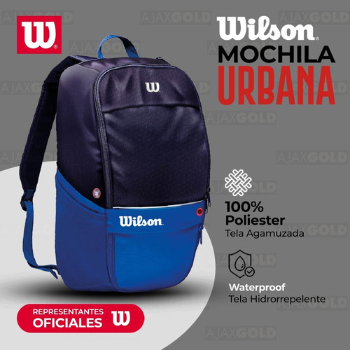 Imagen 2 de 8 de Mochila Wilson Open Urbana Deportes Reforzada Porta Notebook