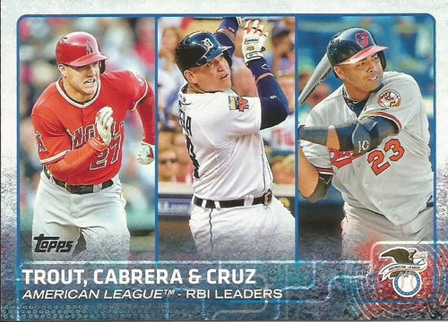 Barajita Trout Cabrera Y Cruz Topps 2015 #98 Al Lideres Rbi