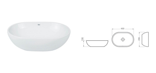 Imagen 2 de 10 de Bacha Oval Apoyo Baño Mesada Blanca Loza Lavatorio Fina Roca
