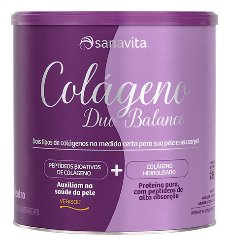 Kit 3 Colágeno Duo Balance Sanavita Neutro 285g