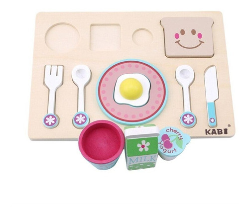 Pack Juego De Desayuno En Madera Para Niños / Barbazar