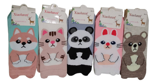 Soquetes Animalitos Con Patitas Pack Docena Medias