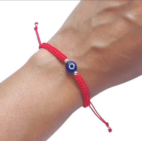 Pulsera De Hilo De Ceda O Hilo Encerado Con Ojito Rojo