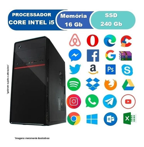 Imagem 2 de 2 de Pc Computador Cpu Core I5 3470 Ssd 240gb + 16gb Memória Ram