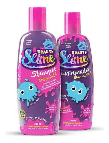 Infantil Shampoo + Condicionador Beauty Slime Roxo 200ml