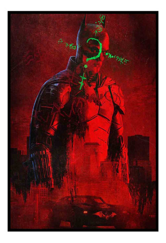 Cuadro Premium Poster 33x48cm Batman Rojo
