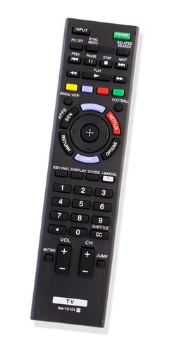 Rm-yd103 Sustituir A Control Remoto Para Sony Bravia Kdl-60w