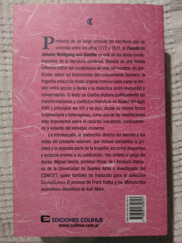 Imagen 2 de 9 de Johann Wolfgang Von Goethe - Fausto (colihue Miguel Vedda)