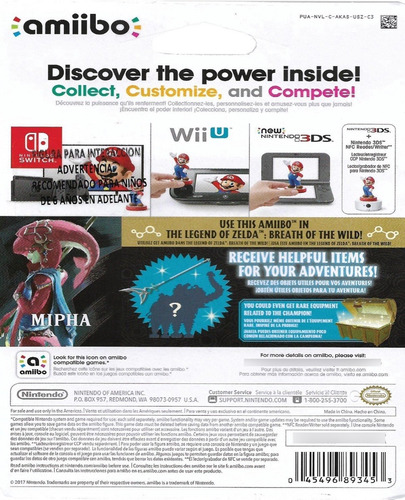 Amiibo Zelda Breath Of The Wild - Mipha Zora Champion