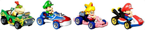 Mario Kart Hot Wheels Baby Peach, Mario, Luigi Y Bowser Jr