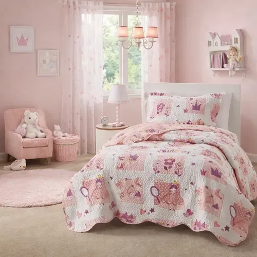 Kit Colcha Infantil Solteiro Cobre Leito Dupla Face 2 Peças