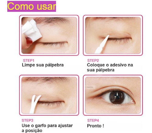 Imagem 6 de 8 de Adesivo Para Pálpebras Cáidas Imediato Maquiagem