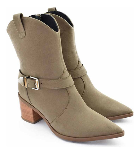 Botas Texanas Mujer Vestir Con Taco Medio Y Punta Fina Moda