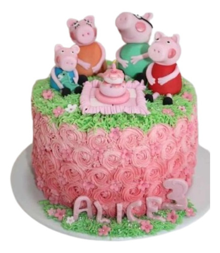 Adorno De Torta Temática Peppa Pig 6 Pzas.en Porcelana 