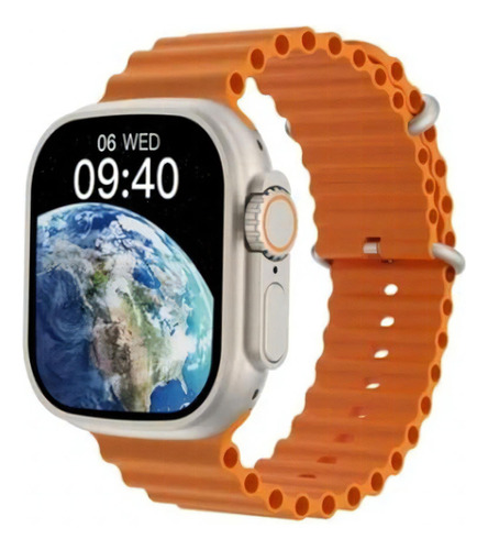 Smartwatch GN W68+ Ultra W68+ Ultra Series 8 2.2" caixa  branca, pulseira  laranja