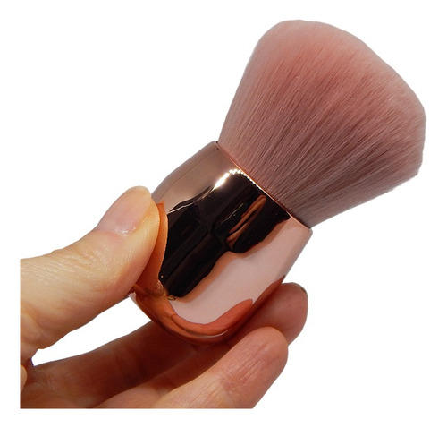 Brocha Profesional Kabuki Pelo Corto Sintetico Alta Calidad Color Rosa