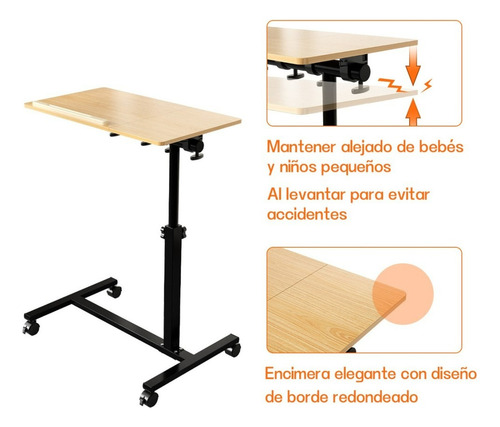 Escritorio Plegable Madera Oficina Ruedas Práctico