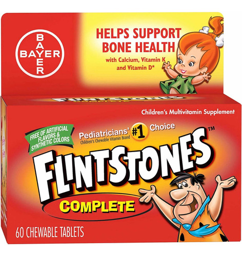 Multivitamínico Flintstones Niños 60 Tabletas Masticables Sabor Frutas