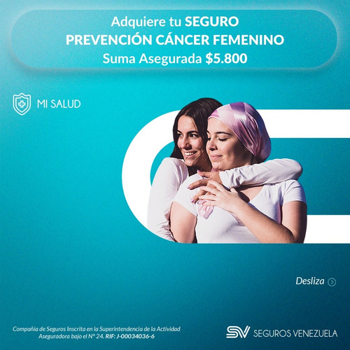 Imagen 1 de 4 de Seguro Prevención De Cáncer Femenino Plan $5.800
