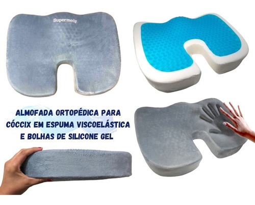 Almofada Anatômica Protetor De Cóccix Capa C/ Zíper Supemedy