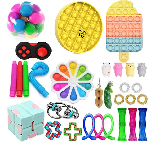 Kit De Juguetes Simples Con Hoyuelos Fidget 30 Piezas