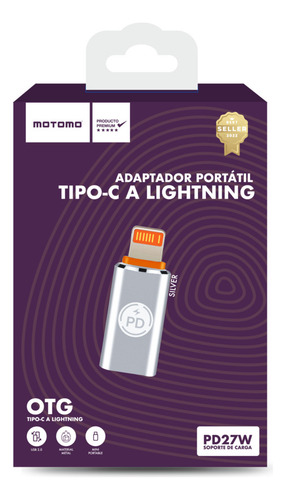 Adaptador Otg Tipo C A Lightning Negro Motomo Adapt11