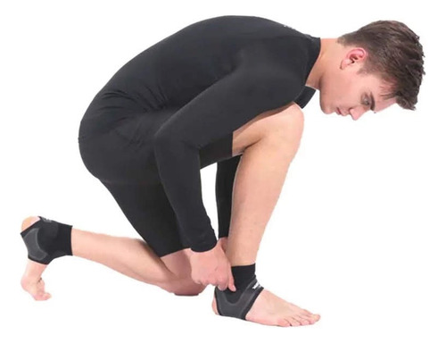 Tobillera Deportiva 1pz Ultradelgada Apoyo Fut Crosfit Full Negro
