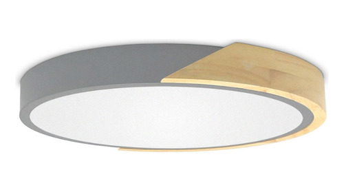 Luminaria Nordica Led Luz Fria 36w Aplique Gris Madera 46329