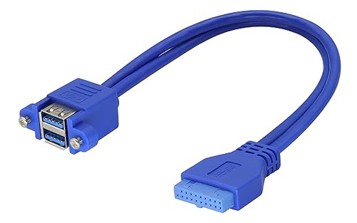 Usb 3.0 20 Pines Hembra A Panel De Doble Puerto Usb 3.0 A He
