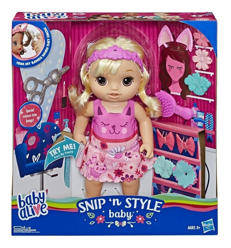 Nova Baby Alive Penteados Diferentes Cabelo Interativo Loira