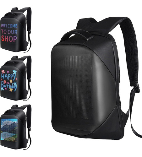 Mochila Led Pantalla Viaje Portátil Mochila Impermeable