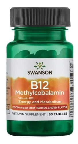 Vitamina B12 Metilcobalamina 2,500mcg 60 Tabletas Sublingual