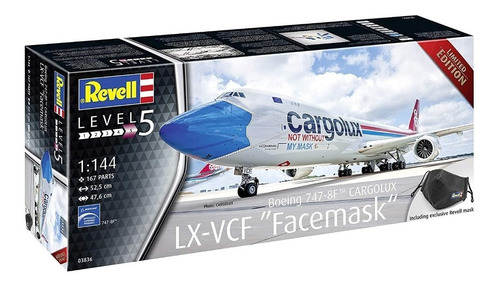 Maqueta Revell Boeing 747-8f Cargolux Facemask Limited Edit.