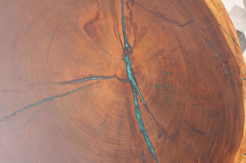 Imagen 3 de 4 de Mesa De Centro En Tronco, Resina Epoxi, Mesa Fina