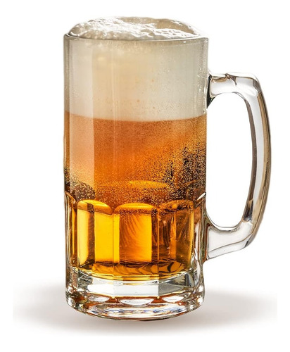 Set Pack 12 Tarros Vasos Cerveceros 360 Ml Vidrio Glassia Transparente