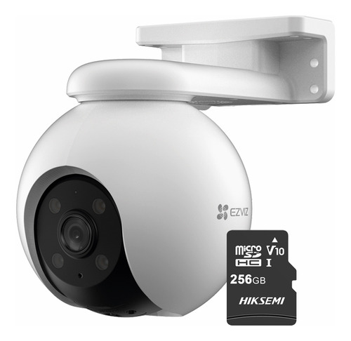 Ezviz Cámara H8-2k-plus-256 Pt Wifi 3mp 2k Con Detección Humana Luz Parpadeante Colores En Oscuridad Sirena Cs-h8-2k Con Microsd 256gb Ideal Para Uso Exterior