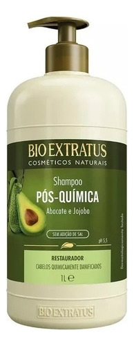 Kit Pós Química Abacate E Jojoba Restauração Profunda 2 Shampoo 1 Lt + Máscara 1kg Bio Extratus