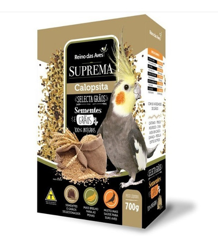 Suprema Calopsita Selecta Graos - 700g - Reino Das Aves